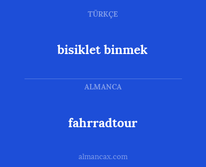 bisiklet binmek - fahrradtour