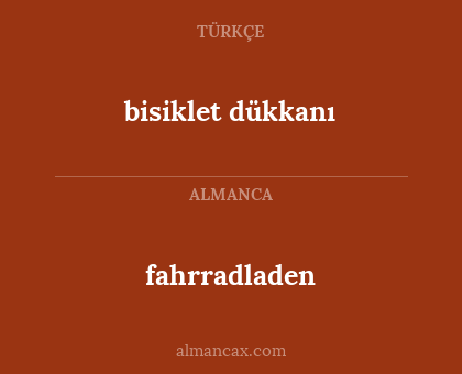 fahrradladen - bisiklet dükkanı