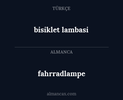 bisiklet lambasi - fahrradlampe