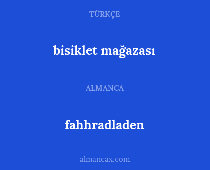 fahhradladen - bisiklet mağazası