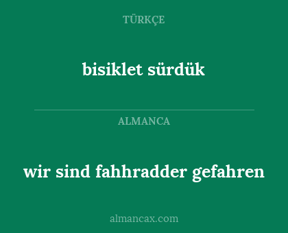 bisiklet sürdük - wir sind fahhradder gefahren