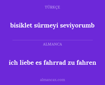 bisiklet sürmeyi seviyorumb - ich liebe es fahrrad zu fahren