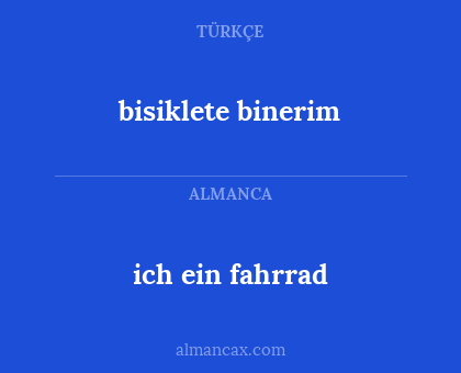 bisiklete binerim - ich ein fahrrad