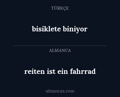 bisiklete biniyor - reiten ist ein fahrrad