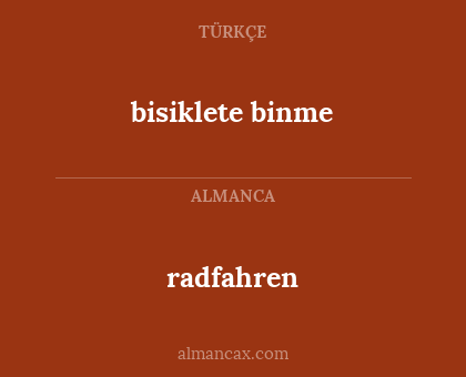 radfahren - bisiklete binme