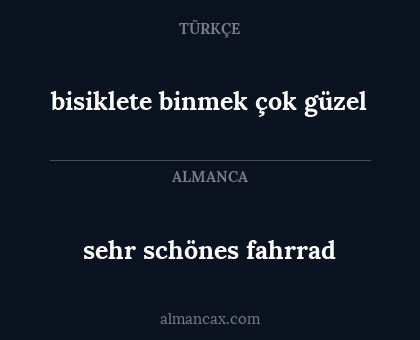 bisiklete binmek çok güzel - sehr schönes fahrrad