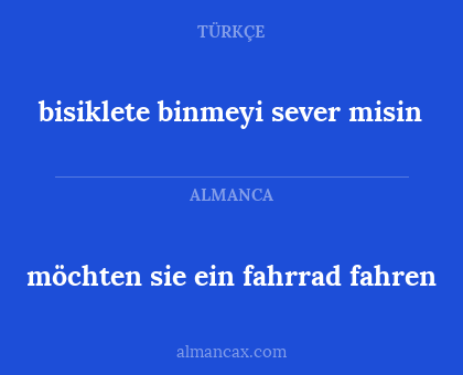 bisiklete binmeyi sever misin - möchten sie ein fahrrad fahren