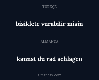 bisiklete vurabilir misin - kannst du rad schlagen