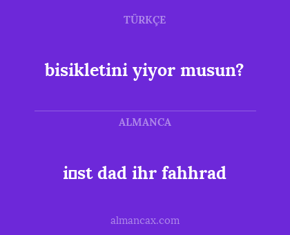 bisikletini yiyor musun? - i̇st dad ihr fahhrad