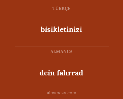 bisikletinizi - dein fahrrad