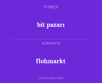 bit pazarı - flohmarkt