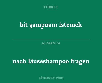 nach läuseshampoo fragen - bit şampuanı istemek