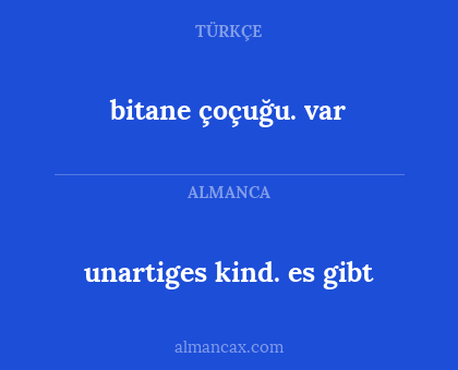 bitane çoçuğu. var - unartiges kind. es gibt