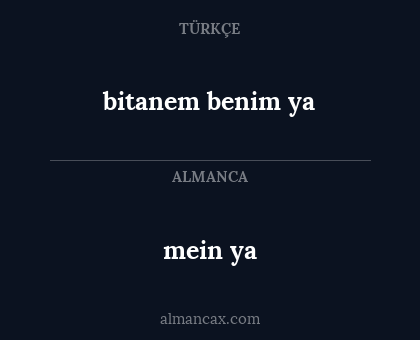 bitanem benim ya - mein ya