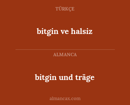 bitgin und träge - bitgin ve halsiz