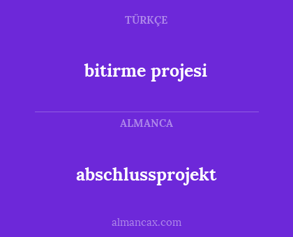 bitirme projesi - abschlussprojekt