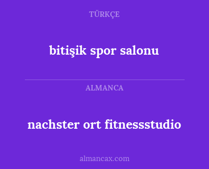 bitişik spor salonu - nachster ort fitnessstudio