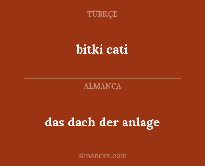 bitki cati - das dach der anlage