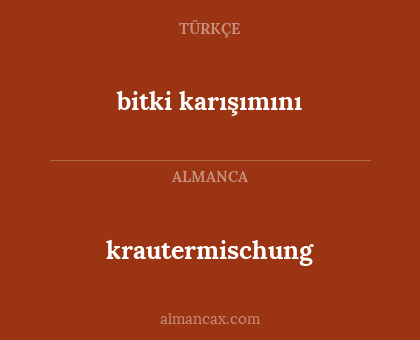 bitki karışımını - krautermischung