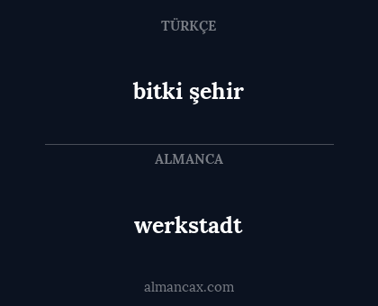 bitki şehir - werkstadt