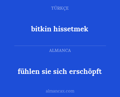 bitkin hissetmek - fühlen sie sich erschöpft
