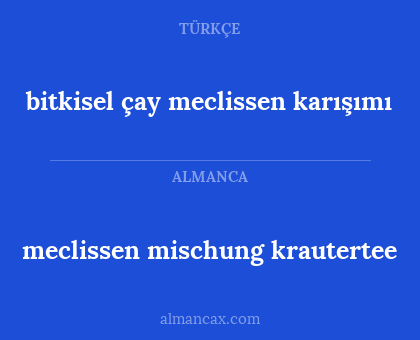 bitkisel çay meclissen karışımı - meclissen mischung krautertee