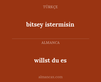 willst du es - bitsey istermisin