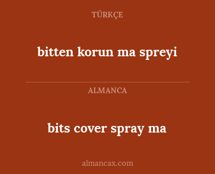bits cover spray ma - bitten korun ma spreyi
