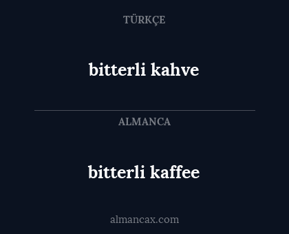 bitterli kahve - bitterli kaffee