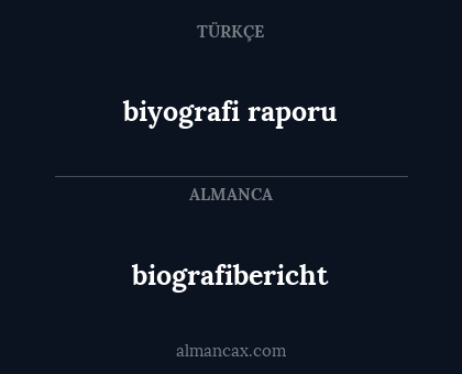 biografibericht - biyografi raporu