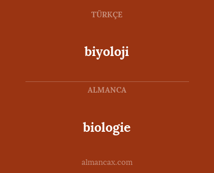 biyoloji - biologie