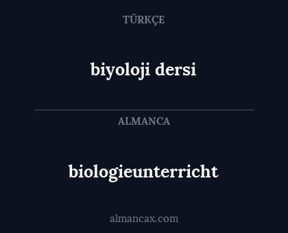biyoloji dersi - biologieunterricht