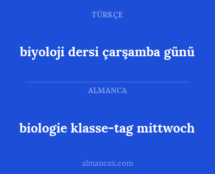 biologie klasse-tag mittwoch - biyoloji dersi çarşamba günü