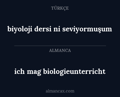 biyoloji dersi ni seviyormuşum - ich mag biologieunterricht