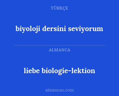 biyoloji dersini seviyorum - liebe biologie-lektion
