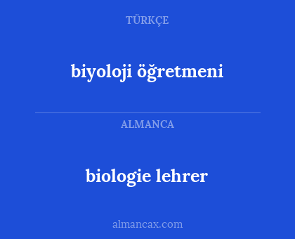 biyoloji öğretmeni - biologie lehrer