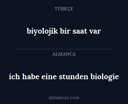 biyolojik bir saat var - ich habe eine stunden biologie