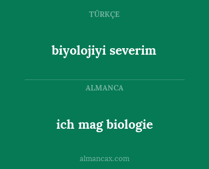 ich mag biologie - biyolojiyi severim