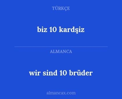 biz 10 kardşiz - wir sind 10 brüder