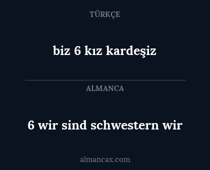 biz 6 kız kardeşiz - 6 wir sind schwestern wir