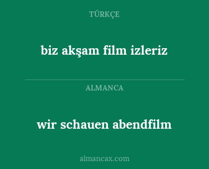 biz akşam film izleriz - wir schauen abendfilm