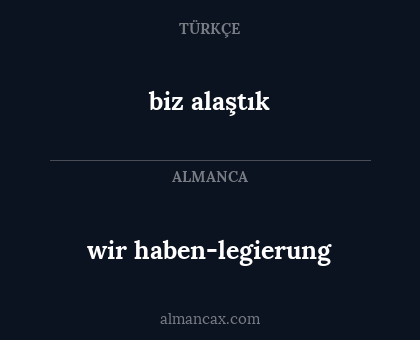 biz alaştık - wir haben-legierung