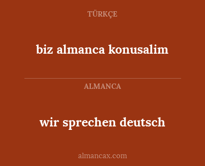 wir sprechen deutsch - biz almanca konusalim