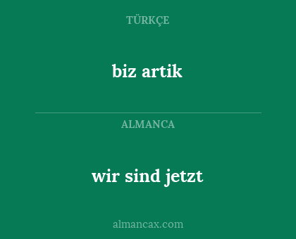 wir sind jetzt - biz artik