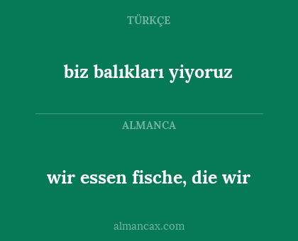 biz balıkları yiyoruz - wir essen fische, die wir