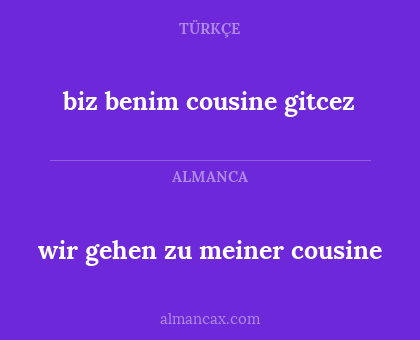 biz benim cousine gitcez - wir gehen zu meiner cousine