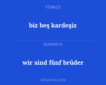 wir sind fünf brüder - biz beş kardeşiz