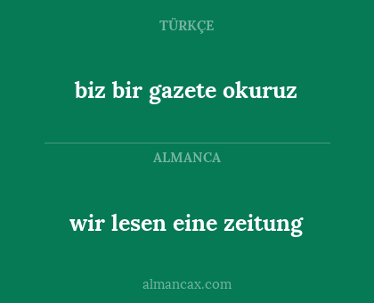 biz bir gazete okuruz - wir lesen eine zeitung