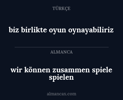 wir können zusammen spiele spielen - biz birlikte oyun oynayabiliriz