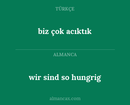 biz çok acıktık - wir sind so hungrig
